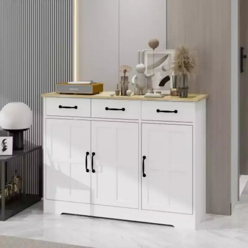 Credenza rustica con 3 cassetti e 3 ante per sala da pranzo, soggiorno, cucina