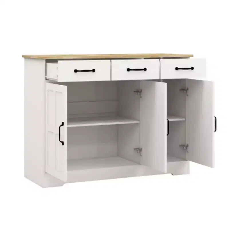 Credenza rustica con 3 cassetti e 3 ante per sala da pranzo, soggiorno, cucina