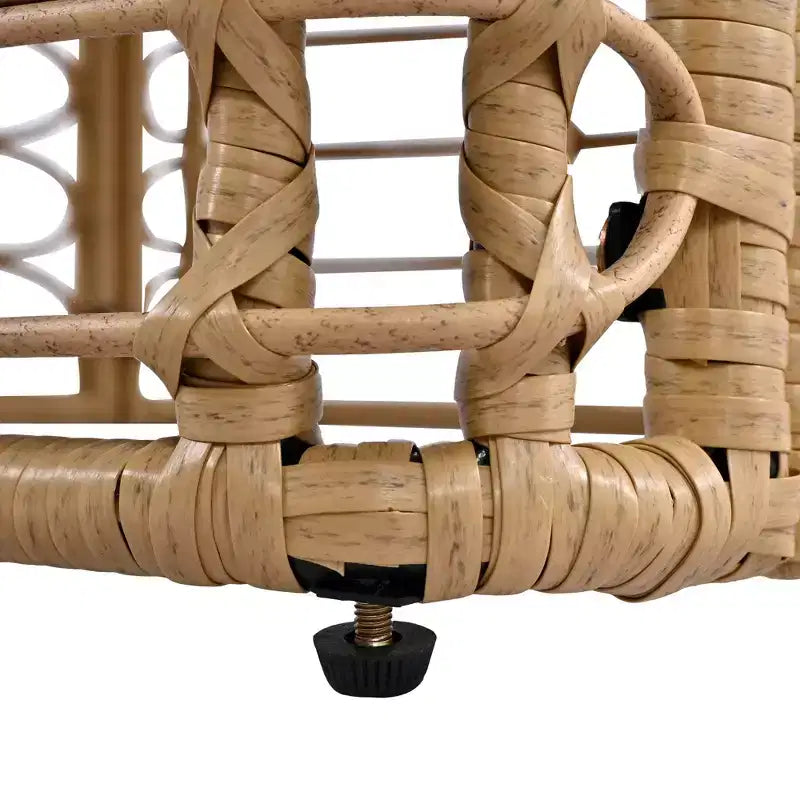 Whisen Set Divano Sezionale da Esterno in Rattan Resistente alle Intemperie, Divano da Giardino con Cuscini Spessi e Guanciali, Set Conversazione Combinabili Liberamente