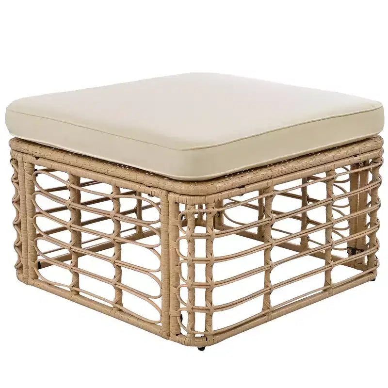Whisen Set Divano Sezionale da Esterno in Rattan Resistente alle Intemperie, Divano da Giardino con Cuscini Spessi e Guanciali, Set Conversazione Combinabili Liberamente
