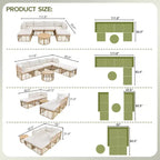 Whisen Set Divano Sezionale da Esterno in Rattan Resistente alle Intemperie, Divano da Giardino con Cuscini Spessi e Guanciali, Set Conversazione Combinabili Liberamente