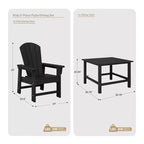 WestinTrends Malibu Set da 5 Pezzi Tavolo Quadrato da Pranzo e Sedie per Bambini in HDPE da Esterno