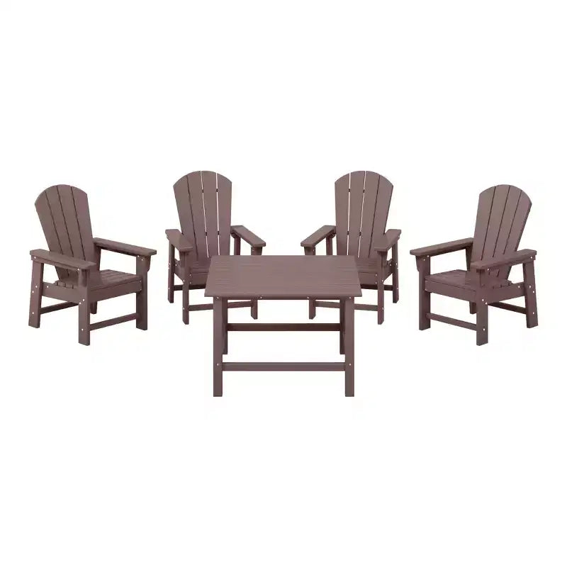 WestinTrends Malibu Set da 5 Pezzi Tavolo Quadrato da Pranzo e Sedie per Bambini in HDPE da Esterno