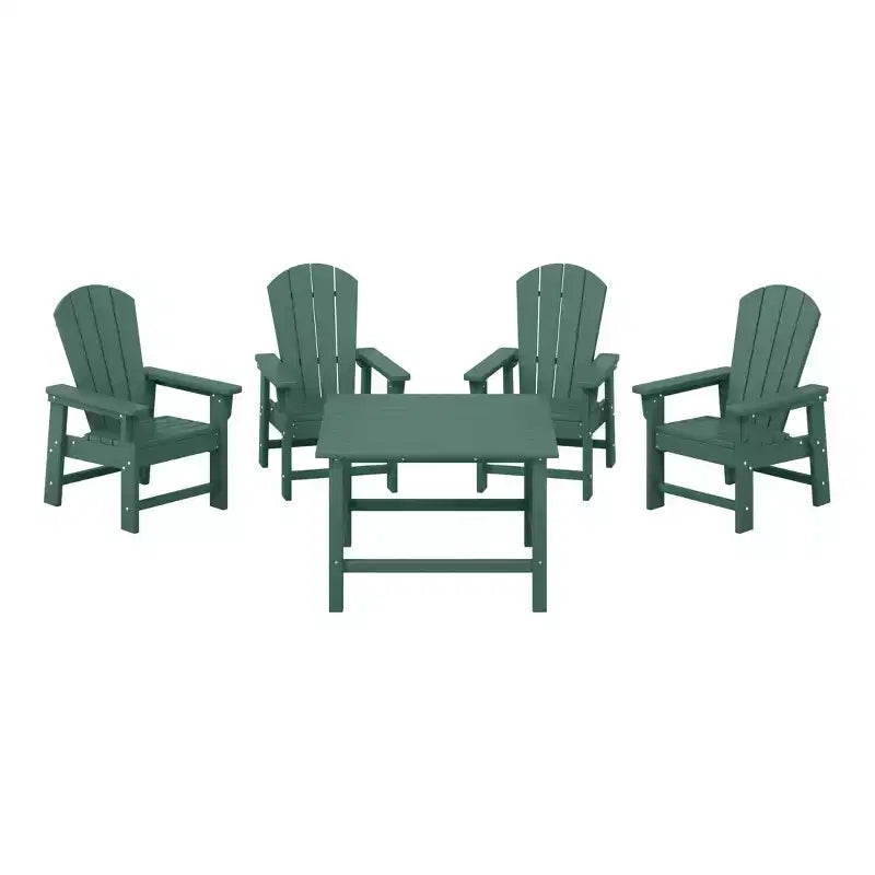 WestinTrends Malibu Set da 5 Pezzi Tavolo Quadrato da Pranzo e Sedie per Bambini in HDPE da Esterno