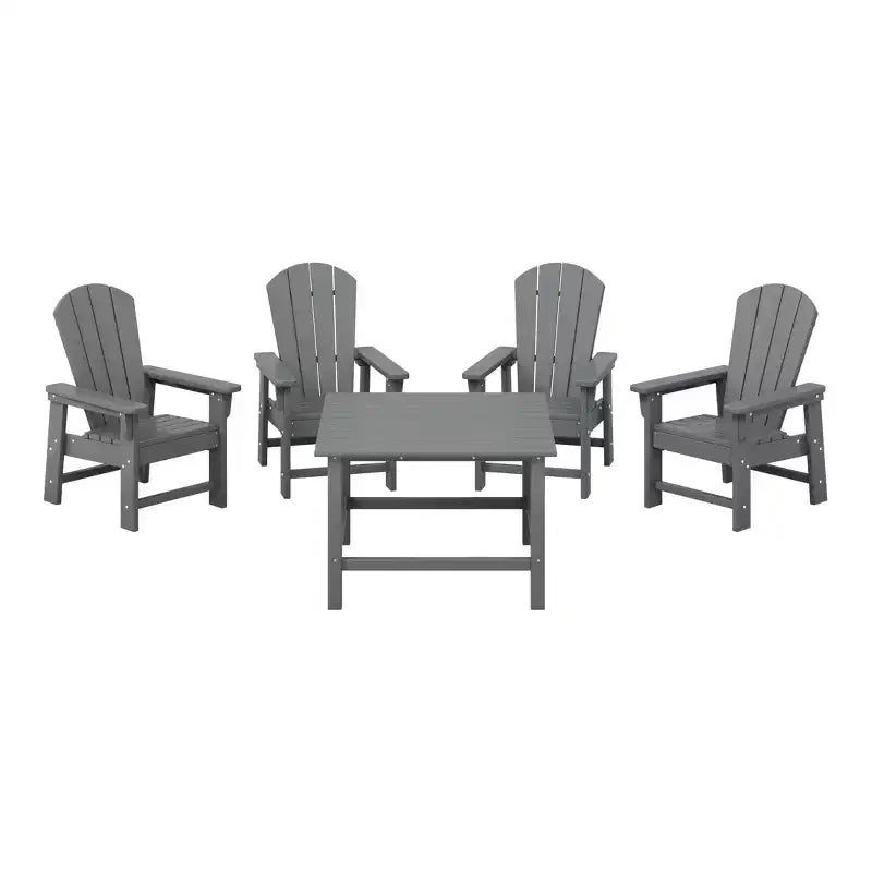 WestinTrends Malibu Set da 5 Pezzi Tavolo Quadrato da Pranzo e Sedie per Bambini in HDPE da Esterno