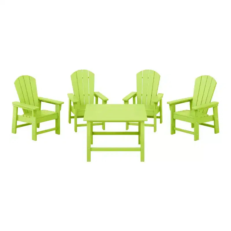 WestinTrends Malibu Set da 5 Pezzi Tavolo Quadrato da Pranzo e Sedie per Bambini in HDPE da Esterno