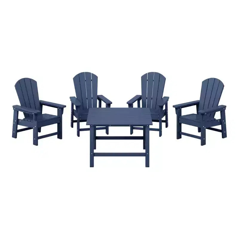 WestinTrends Malibu Set da 5 Pezzi Tavolo Quadrato da Pranzo e Sedie per Bambini in HDPE da Esterno
