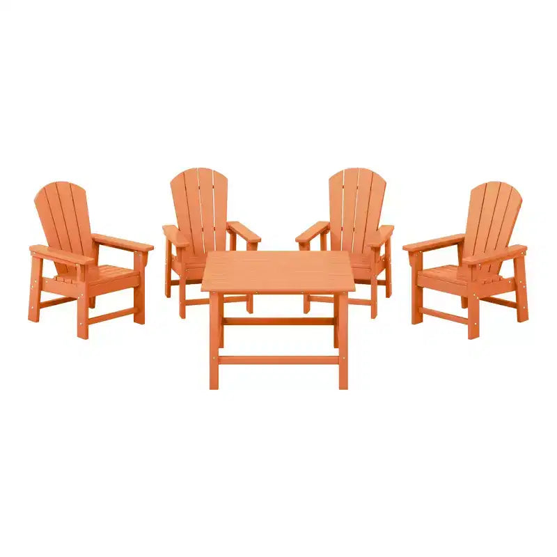 WestinTrends Malibu Set da 5 Pezzi Tavolo Quadrato da Pranzo e Sedie per Bambini in HDPE da Esterno