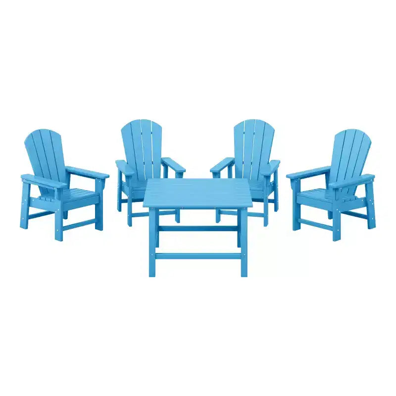 WestinTrends Malibu Set da 5 Pezzi Tavolo Quadrato da Pranzo e Sedie per Bambini in HDPE da Esterno