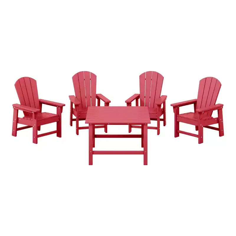 WestinTrends Malibu Set da 5 Pezzi Tavolo Quadrato da Pranzo e Sedie per Bambini in HDPE da Esterno