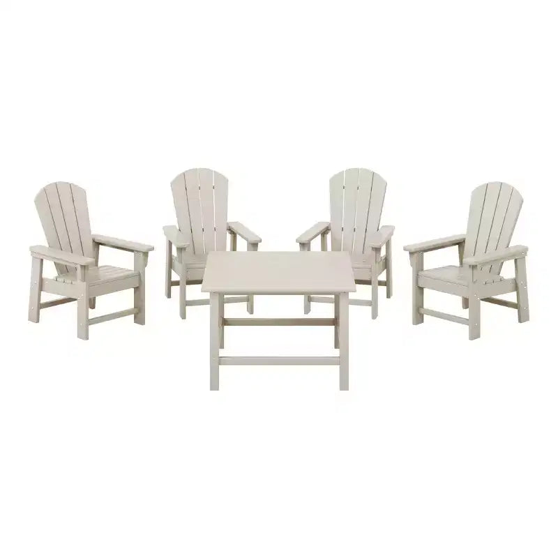 WestinTrends Malibu Set da 5 Pezzi Tavolo Quadrato da Pranzo e Sedie per Bambini in HDPE da Esterno