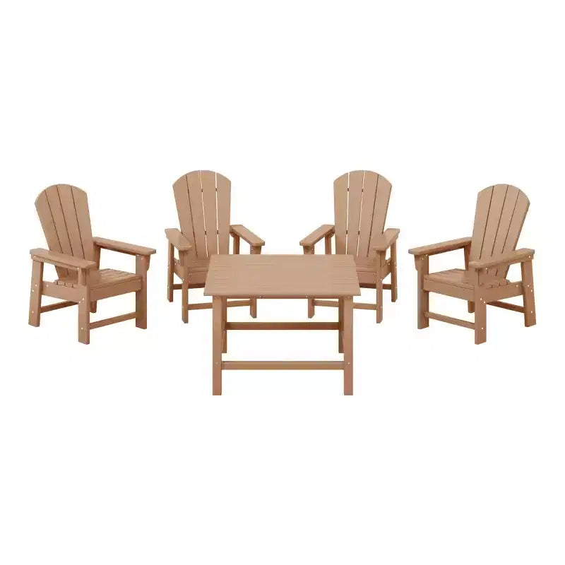WestinTrends Malibu Set da 5 Pezzi Tavolo Quadrato da Pranzo e Sedie per Bambini in HDPE da Esterno