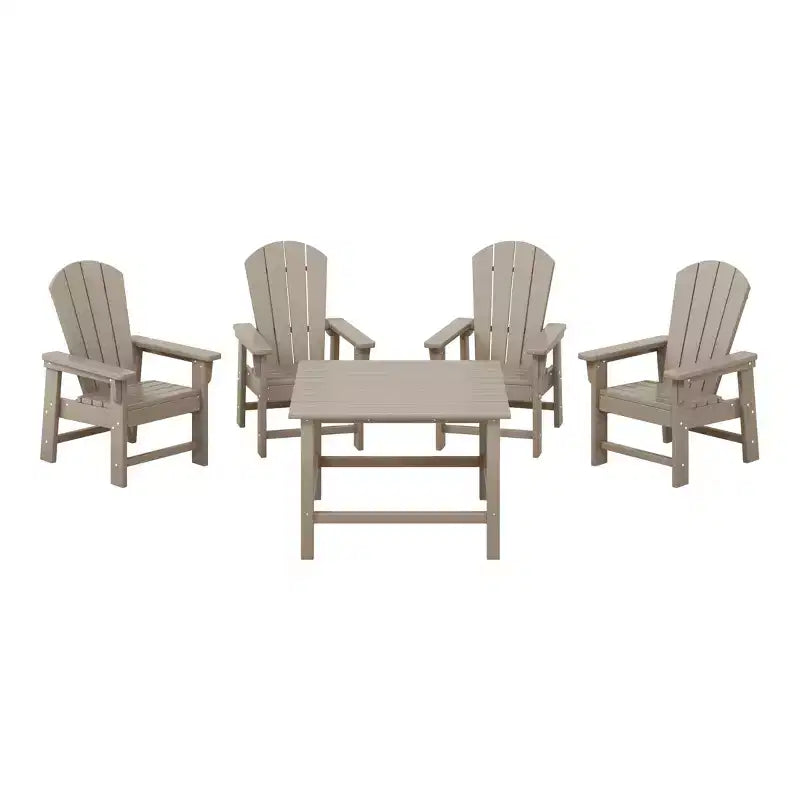 WestinTrends Malibu Set da 5 Pezzi Tavolo Quadrato da Pranzo e Sedie per Bambini in HDPE da Esterno
