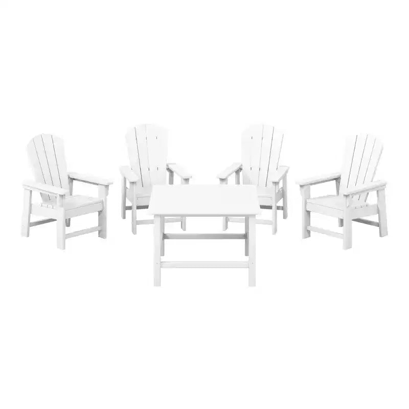 WestinTrends Malibu Set da 5 Pezzi Tavolo Quadrato da Pranzo e Sedie per Bambini in HDPE da Esterno