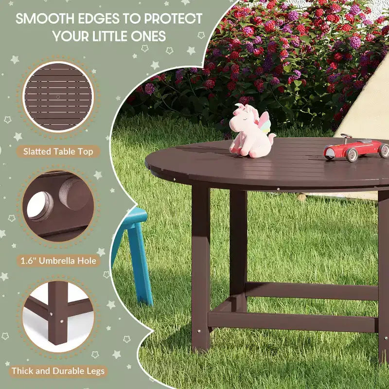 WestinTrends Malibu Set di 5 Pezzi da Giardino per Bambini con Tavolo Rotondo e Sedie in HDPE