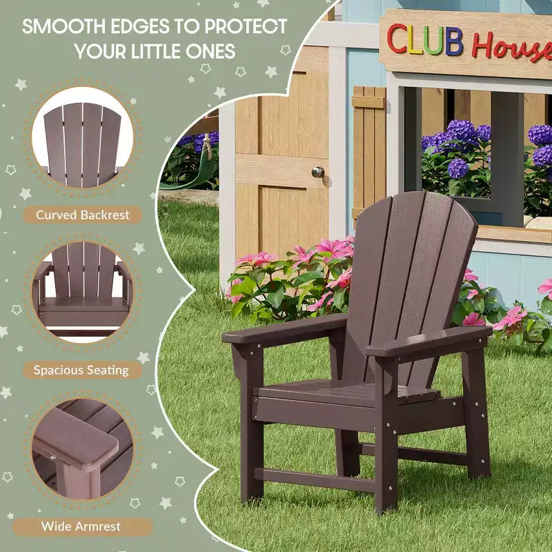 WestinTrends Malibu Set di 5 Pezzi da Giardino per Bambini con Tavolo Rotondo e Sedie in HDPE