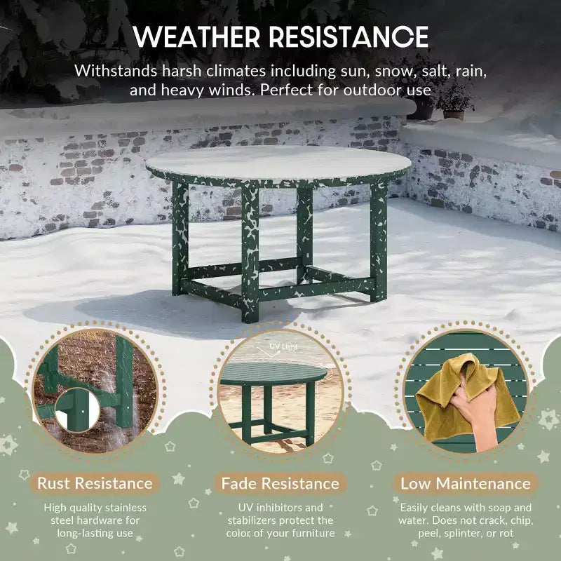 WestinTrends Malibu Set di 5 Pezzi da Giardino per Bambini con Tavolo Rotondo e Sedie in HDPE