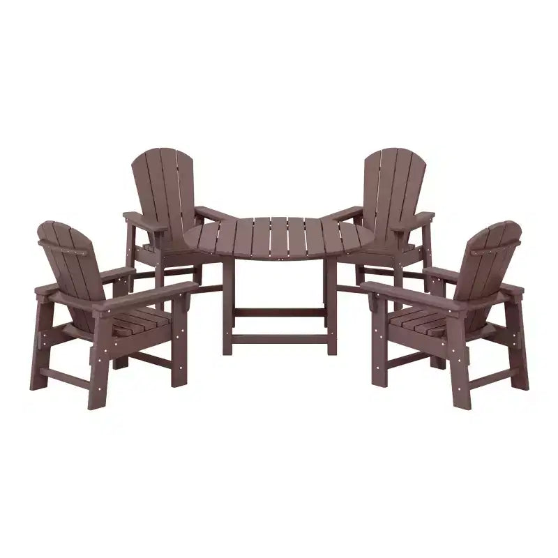 WestinTrends Malibu Set di 5 Pezzi da Giardino per Bambini con Tavolo Rotondo e Sedie in HDPE