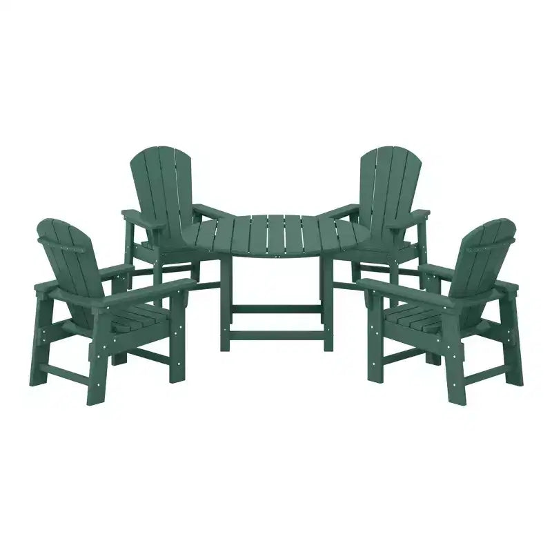 WestinTrends Malibu Set di 5 Pezzi da Giardino per Bambini con Tavolo Rotondo e Sedie in HDPE
