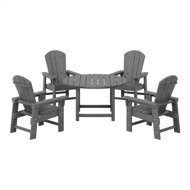WestinTrends Malibu Set di 5 Pezzi da Giardino per Bambini con Tavolo Rotondo e Sedie in HDPE