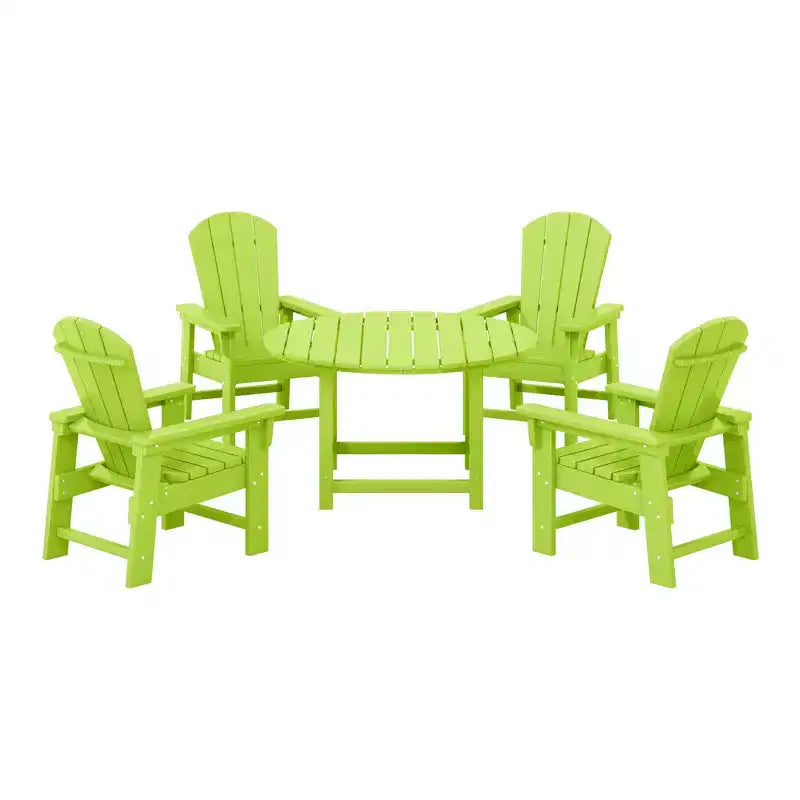 WestinTrends Malibu Set di 5 Pezzi da Giardino per Bambini con Tavolo Rotondo e Sedie in HDPE