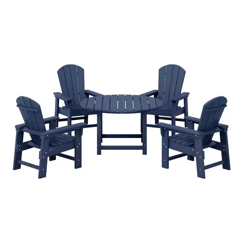 WestinTrends Malibu Set di 5 Pezzi da Giardino per Bambini con Tavolo Rotondo e Sedie in HDPE