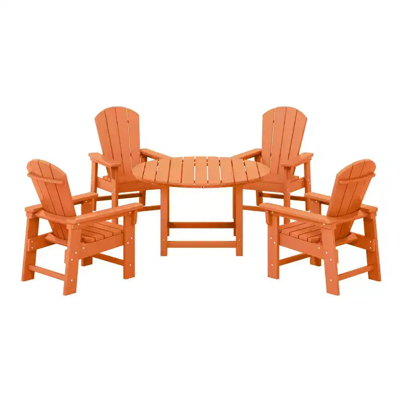 WestinTrends Malibu Set di 5 Pezzi da Giardino per Bambini con Tavolo Rotondo e Sedie in HDPE