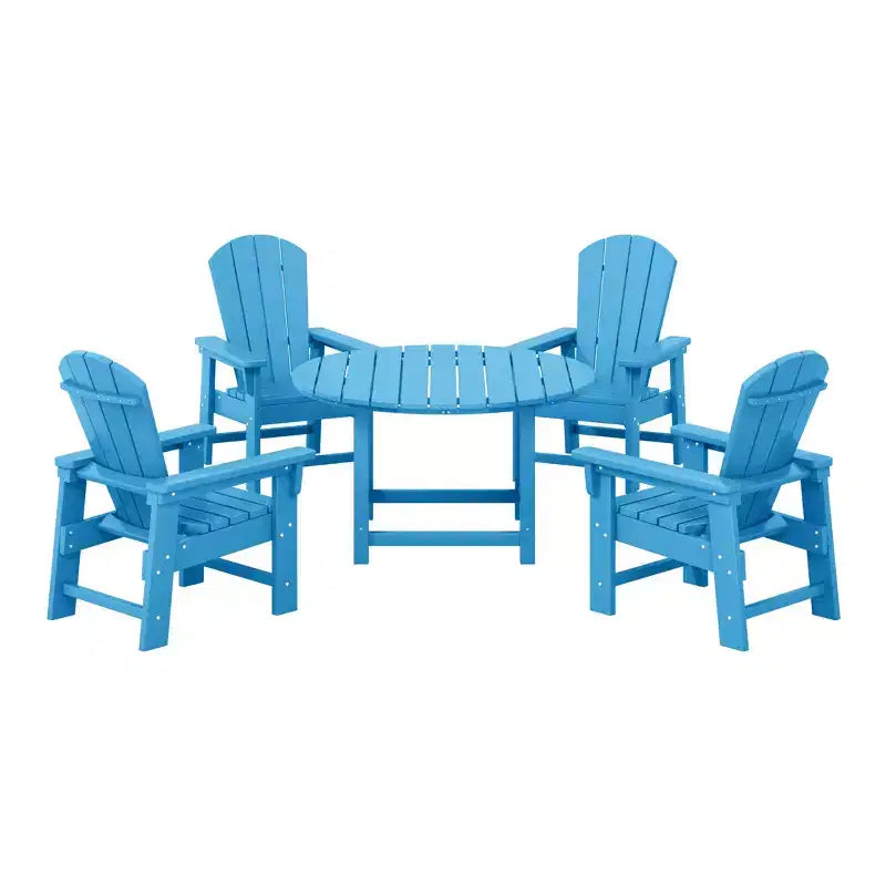 WestinTrends Malibu Set di 5 Pezzi da Giardino per Bambini con Tavolo Rotondo e Sedie in HDPE