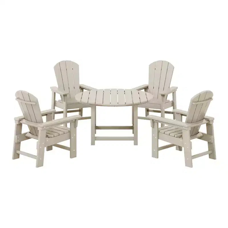 WestinTrends Malibu Set di 5 Pezzi da Giardino per Bambini con Tavolo Rotondo e Sedie in HDPE