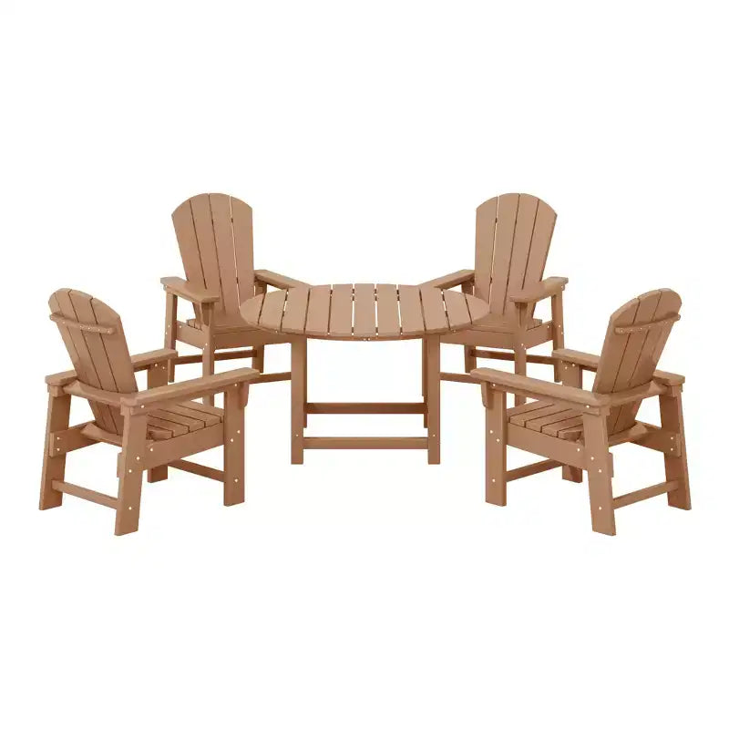 WestinTrends Malibu Set di 5 Pezzi da Giardino per Bambini con Tavolo Rotondo e Sedie in HDPE