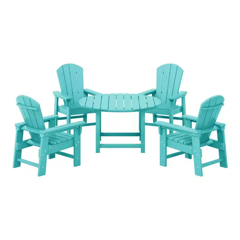 WestinTrends Malibu Set di 5 Pezzi da Giardino per Bambini con Tavolo Rotondo e Sedie in HDPE