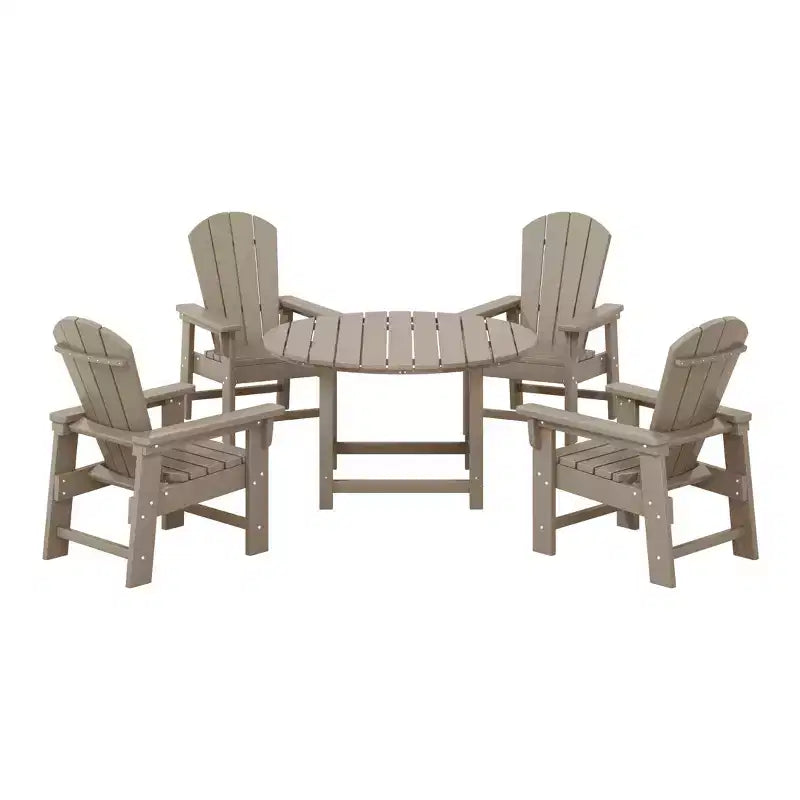 WestinTrends Malibu Set di 5 Pezzi da Giardino per Bambini con Tavolo Rotondo e Sedie in HDPE