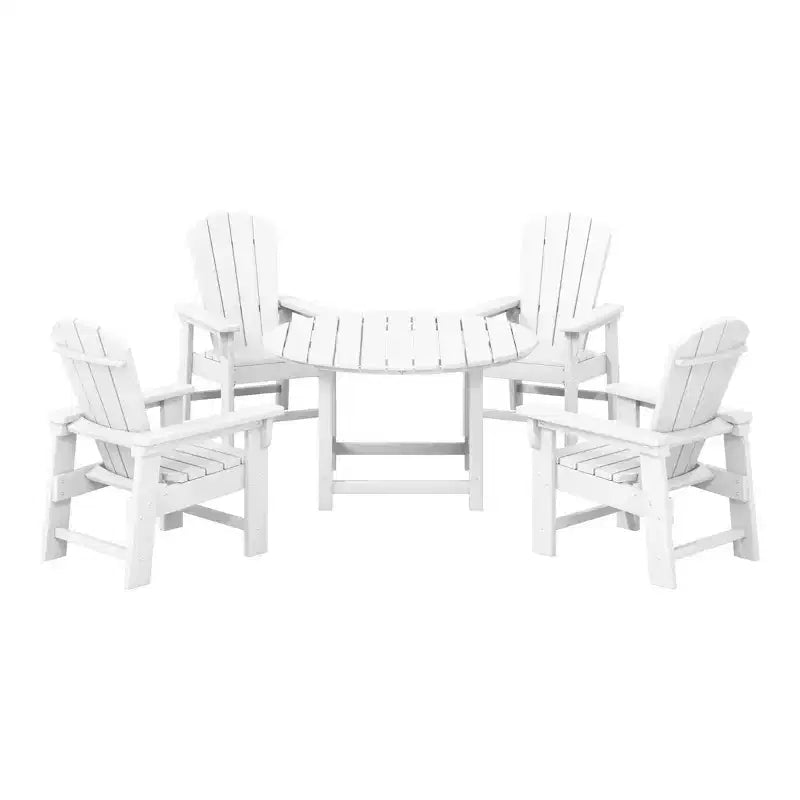 WestinTrends Malibu Set di 5 Pezzi da Giardino per Bambini con Tavolo Rotondo e Sedie in HDPE
