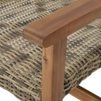 Christopher Knight Home Augusta Ensemble de 5 pièces pour extérieur en bois d'acacia et osier avec fauteuils de club et foyer