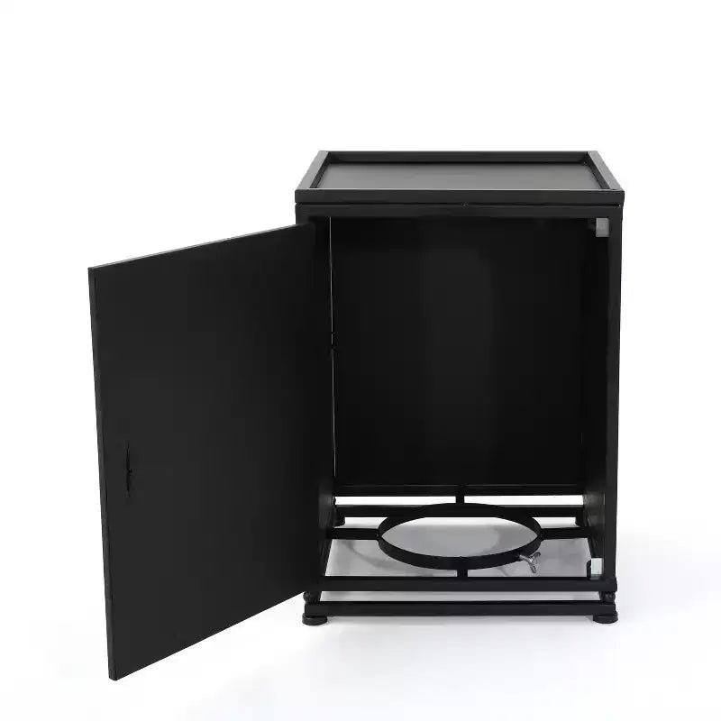 GDFStudio Savannah Salotto da Esterno in Legno di Acacia e Wicker a 4 Posti con Braciere da 50.000 BTU