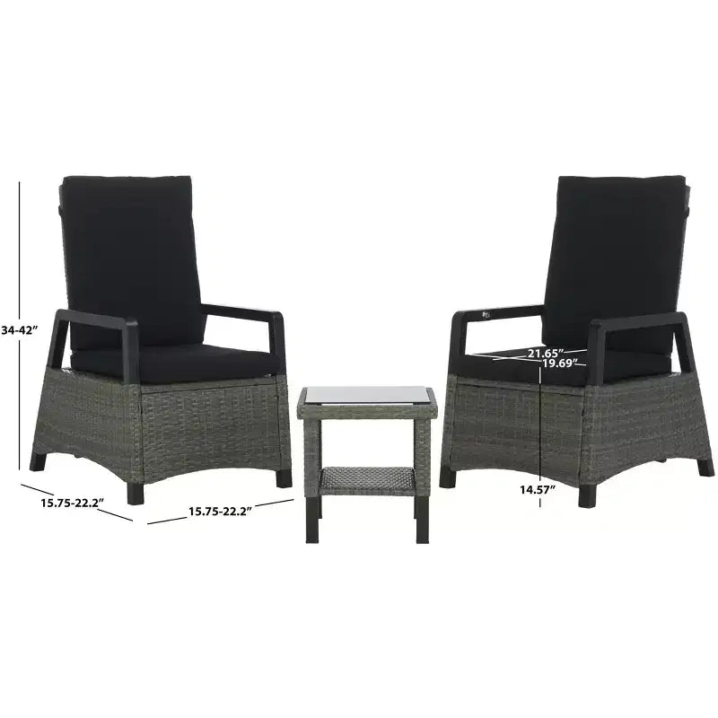 Herman Recliner 3 Piece Set - Indoor/Outdoor - PAT7540 - Safavieh