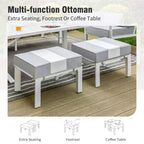 Set di 6 pezzi con braciere e pouf da esterno in alluminio Captiva Designs