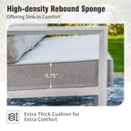 Set di 6 pezzi con braciere e pouf da esterno in alluminio Captiva Designs