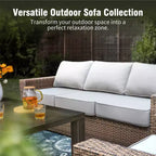 Captiva Designs Set da conversazione da esterno in vimini a 5 pezzi con pouf per patio, ponte e bordo piscina