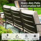 Captiva Designs Set da 4 Pezzi di Mobili da Giardino in Metallo per Esterni con Tavolino da Caffè per Patio, Portico e Giardino