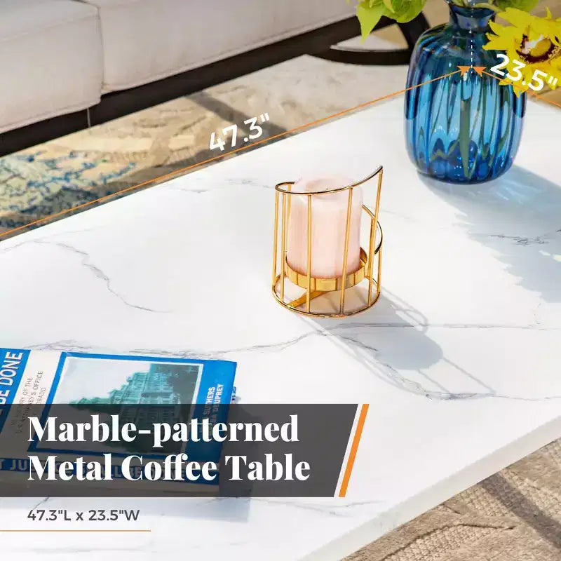 Captiva Designs Set da 4 Pezzi di Mobili da Giardino in Metallo per Esterni con Tavolino da Caffè per Patio, Portico e Giardino
