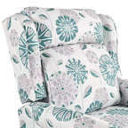 Poltrona reclinabile a spinta Barnn 29.75 imbottita con schienale ad ala classico, bianco/blu