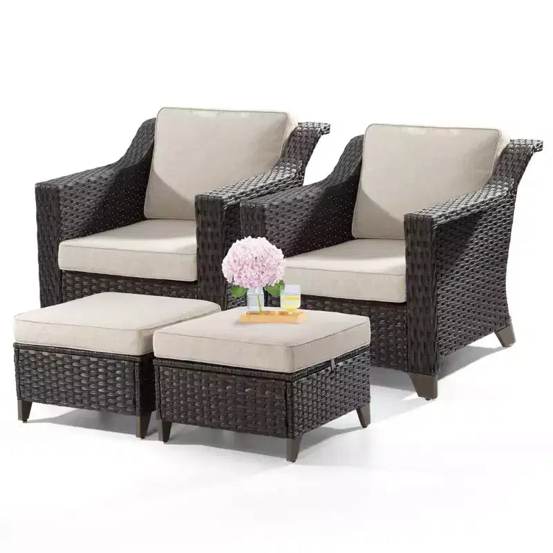 Sedia da patio UPTIOT con cuscini e poggiapiedi