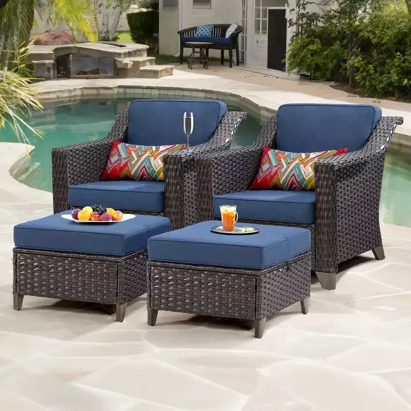 Sedia da patio UPTIOT con cuscini e poggiapiedi