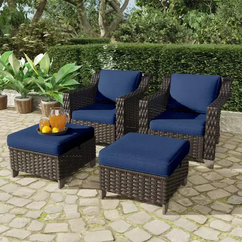 Sedia da patio UPTIOT con cuscini e poggiapiedi