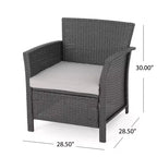 Christopher Knight Home Khaden Set salotto da esterno a 4 posti in vimini con braciere