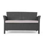 Set chiacchierata Christopher Knight Home Lucia per esterni in vimini e ferro con 4 posti e braciere