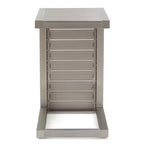 MAYEERTY Tavolino finale moderno ed elegante in alluminio con ripiano, colore argento