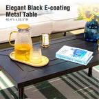 Captiva Designs Set Conversazione da Esterno Extra Large in Metallo da 6 Pezzi con Sedie Girevoli con Schienale Decorato
