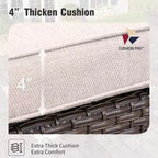 Captiva Designs Ensemble de conversation d'extérieur 12 pièces en rotin et osier avec pouf rembourré